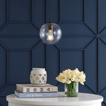 Bleecker 7.75" Metal/Glass Globe LED Pendant